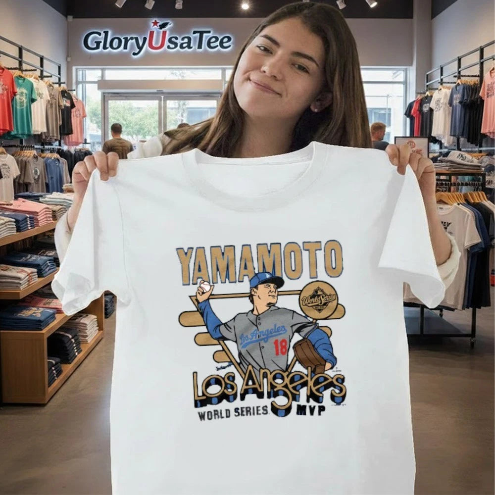 Los Angeles Dodgers Yoshinobu Yamamoto Homage Royal 2026 Gold Collection World Series MVP Tri-Blend T-Shirt