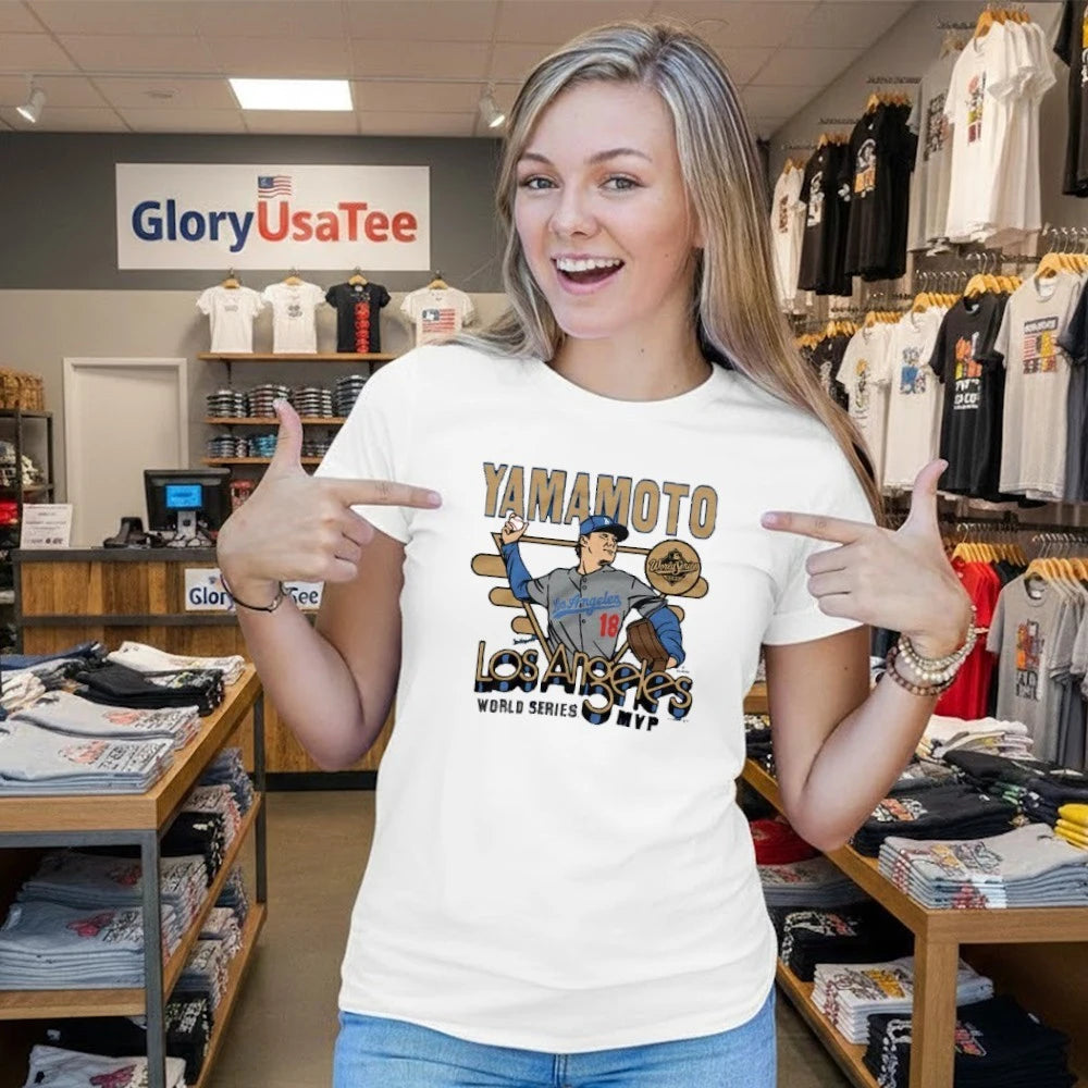Los Angeles Dodgers Yoshinobu Yamamoto Homage Royal 2026 Gold Collection World Series MVP Tri-Blend T-Shirt