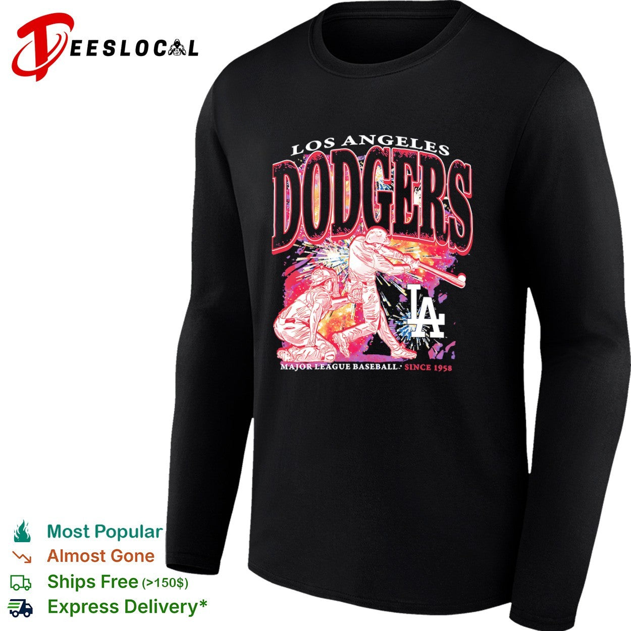 Los Angeles Dodgers swinging batter Major League Baseball since 1958 shirt