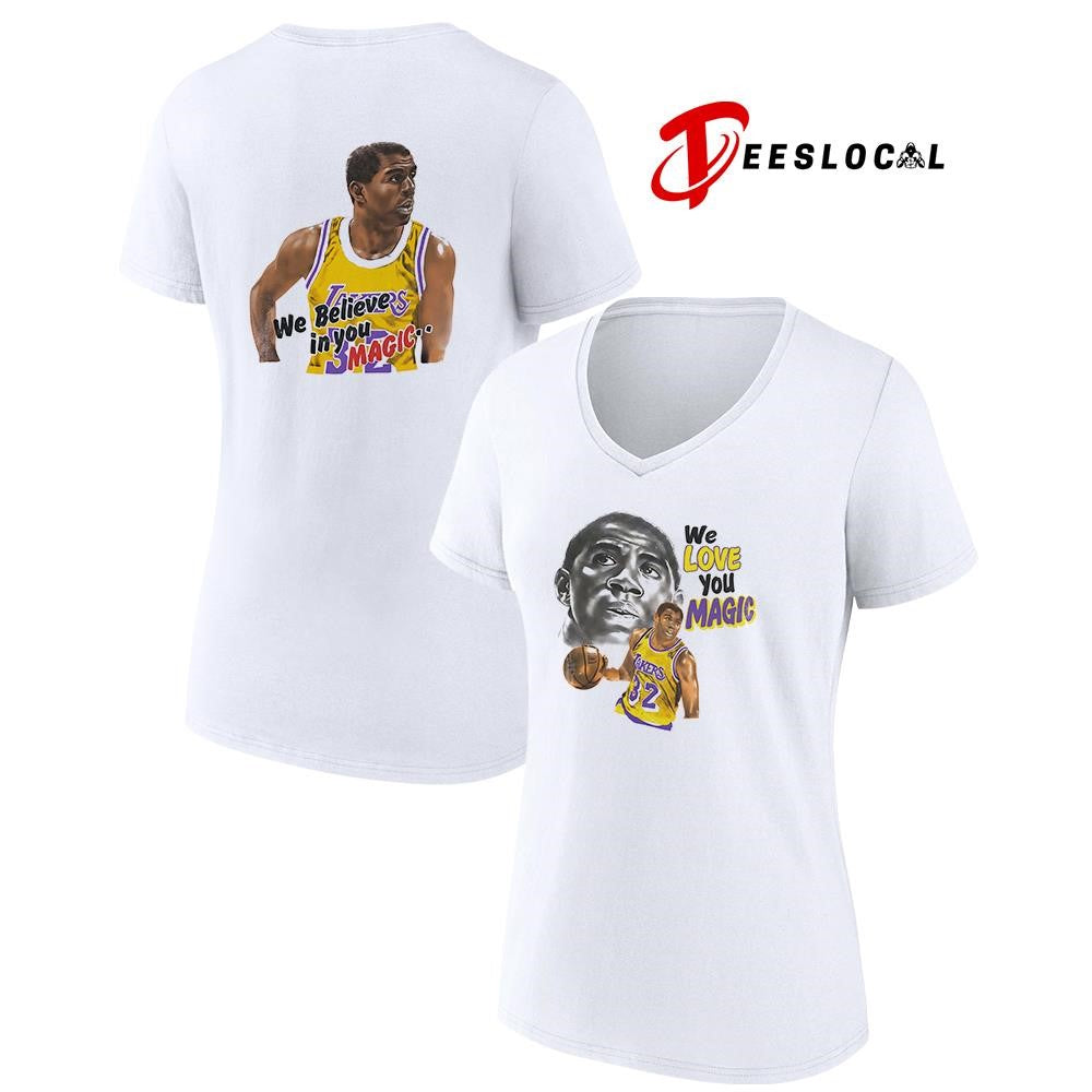 Los Angeles Lakers Magic Johnson we love you we believe in you Magic shirt