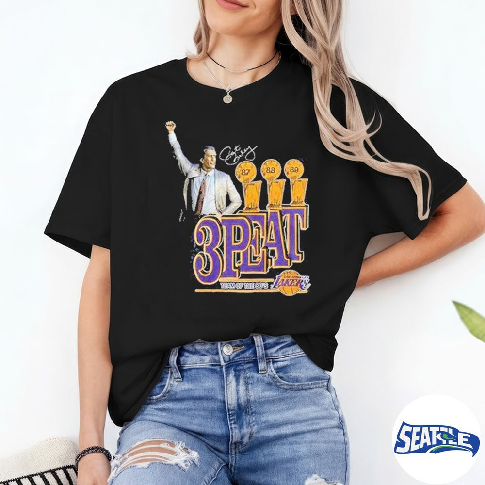 Los Angeles Lakers Pat Riley 2026 3Peat Team Of 80s Coach Signature shirt