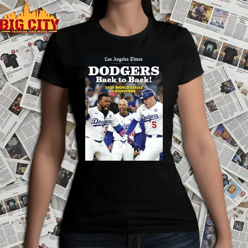Los Angeles Times Dodgers Back To Back 2025 World Series Champions Poster Shirt
