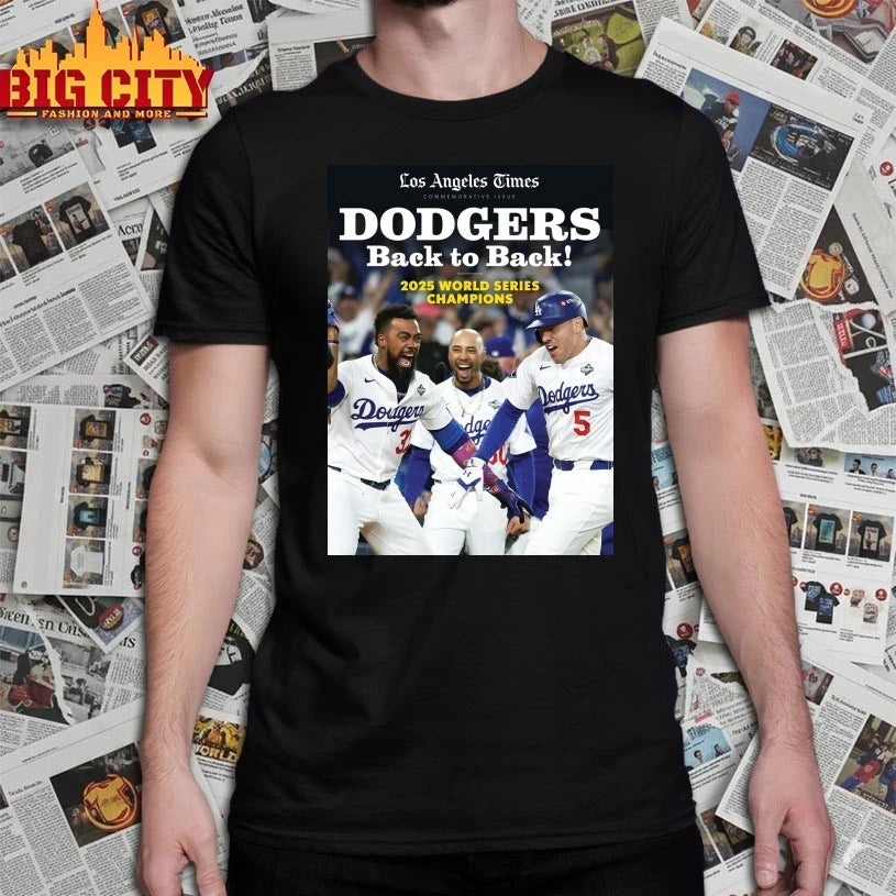 Los Angeles Times Dodgers Back To Back 2025 World Series Champions Poster Shirt
