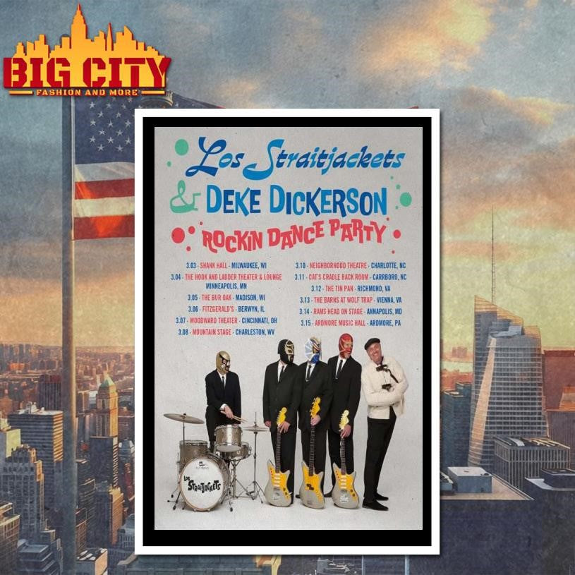 Los Straitjackets Rockin Dance Party Tour 26 Poster shirt