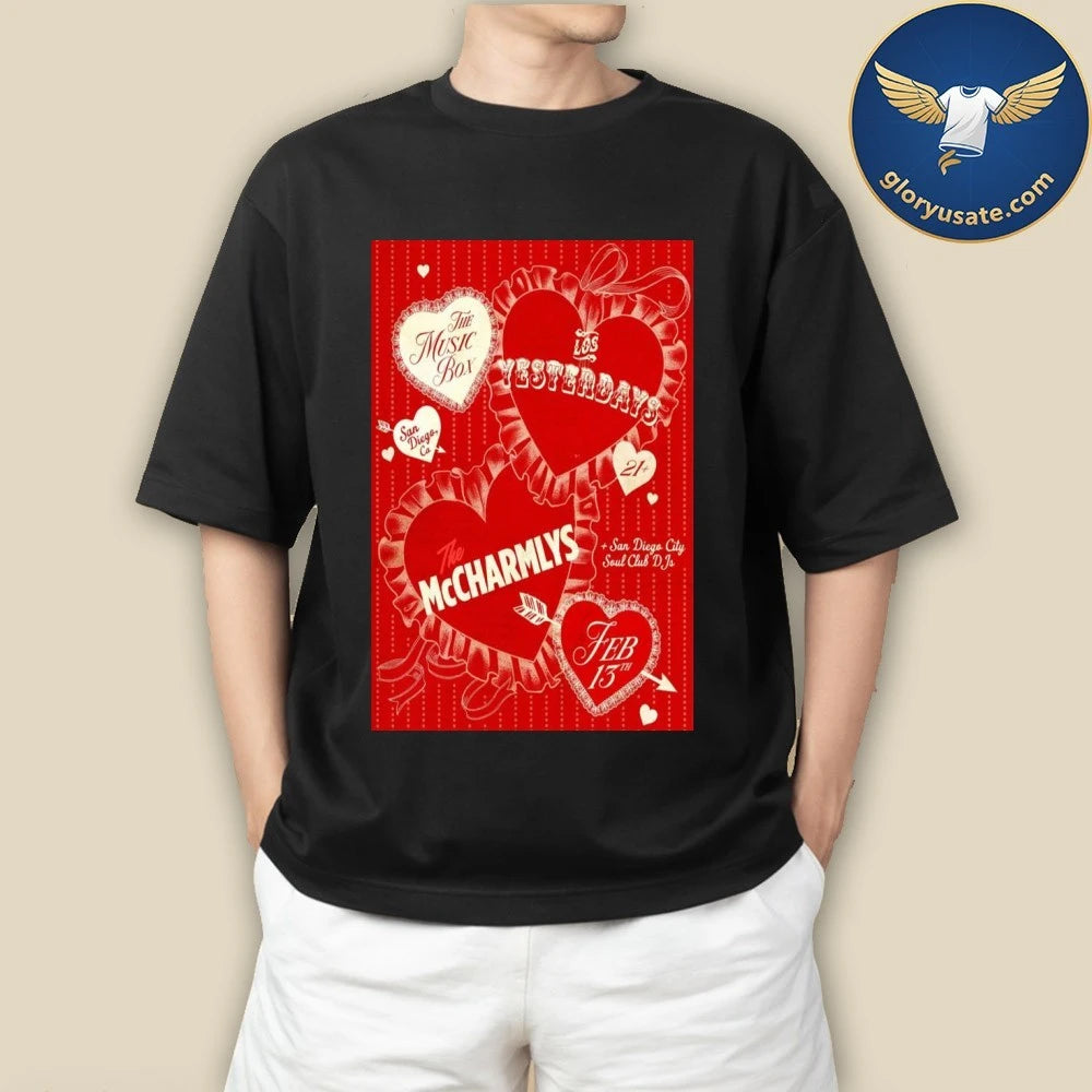 Los Yesterdays &amp; The McCharmlys San Diego, CA February 13 2026 Concert Poster Shirt