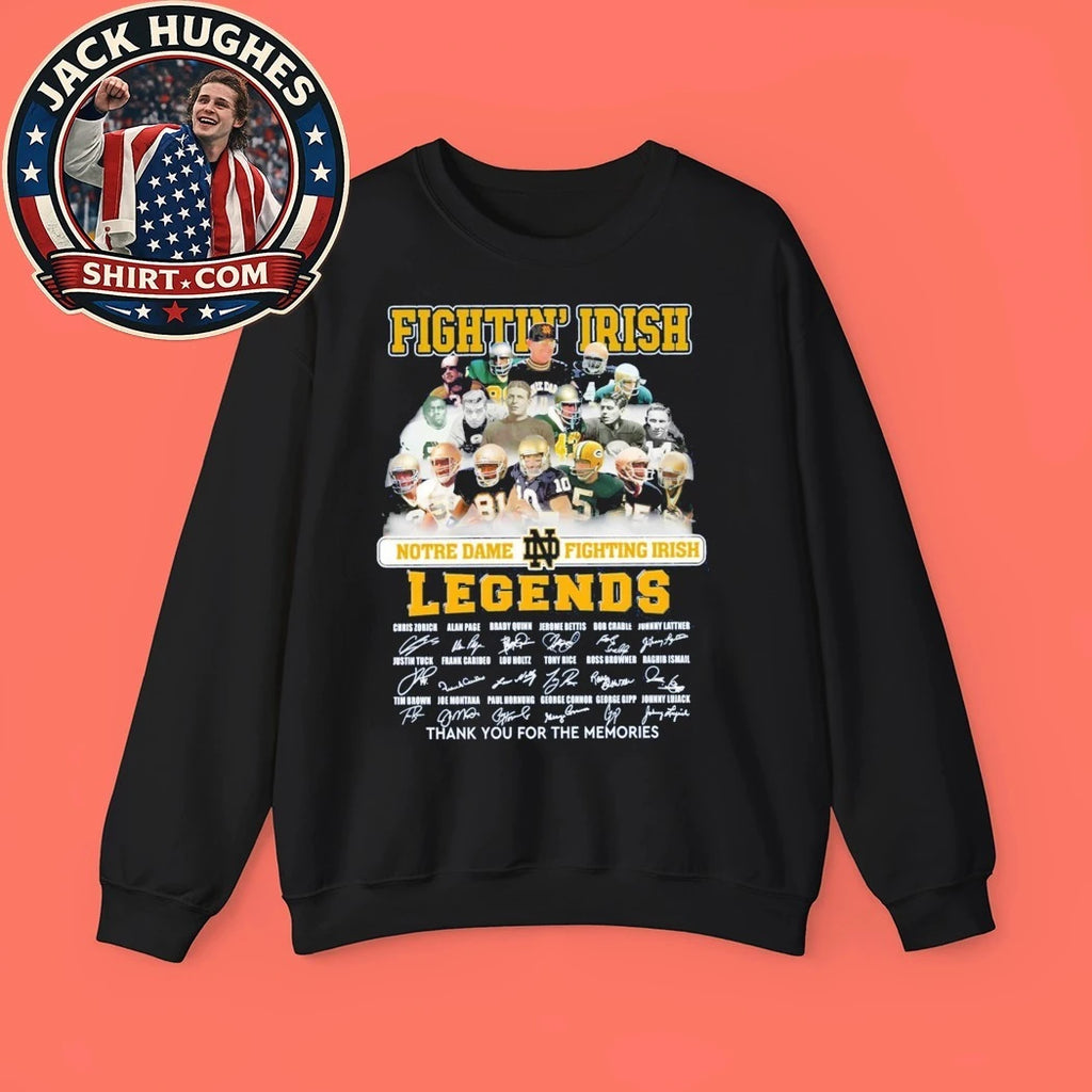 Lou Holtz Notre Dame Fighting Irish Legends Signature Thank You For The Memories Shirt