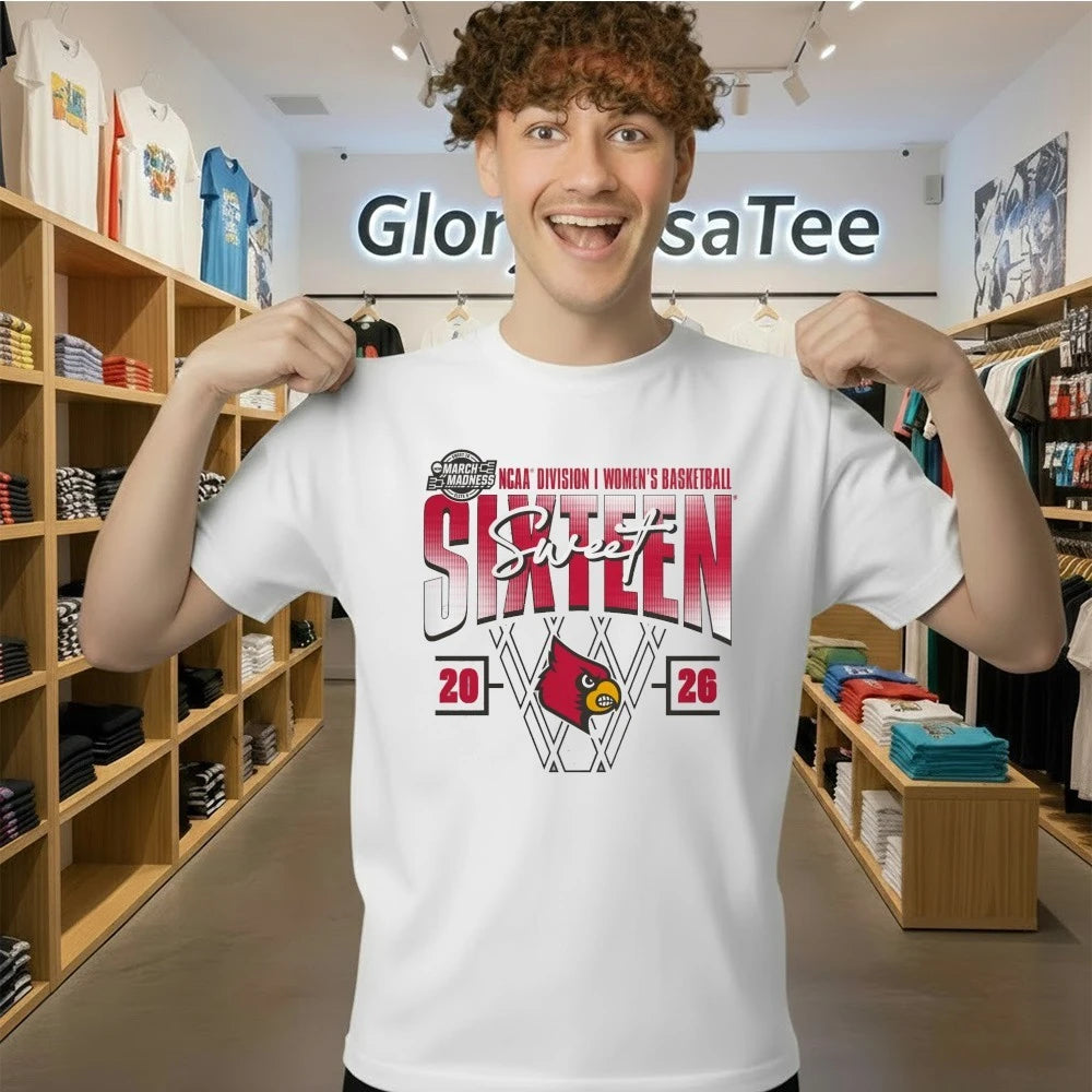 Louisville Cardinals Women’s 2026 NCAA Women’s Basketball Tournament March Madness Sweet 16 Shirt