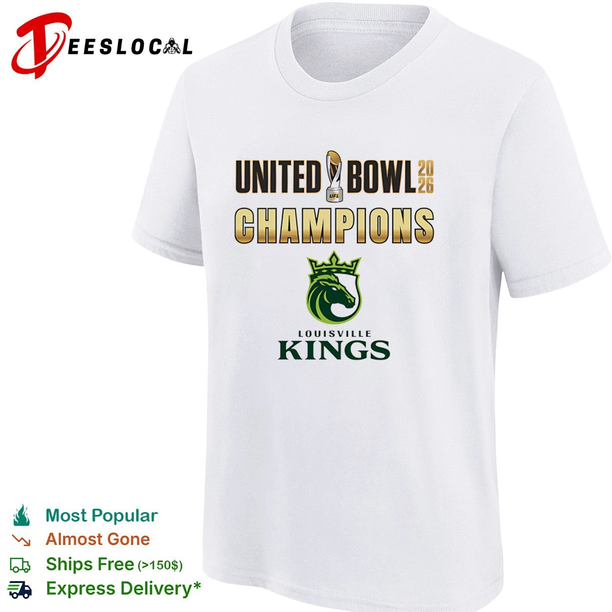 Louisville Kings United Bowl 2026 Champions UFL football trophy shirt