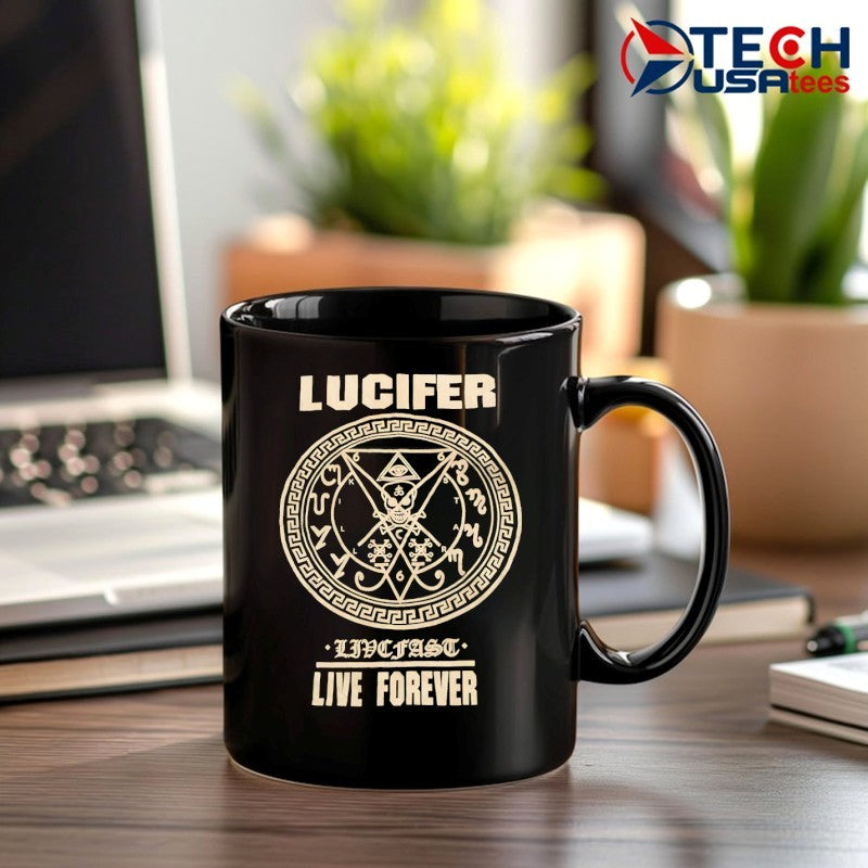 Lucifer live forever logo shirt