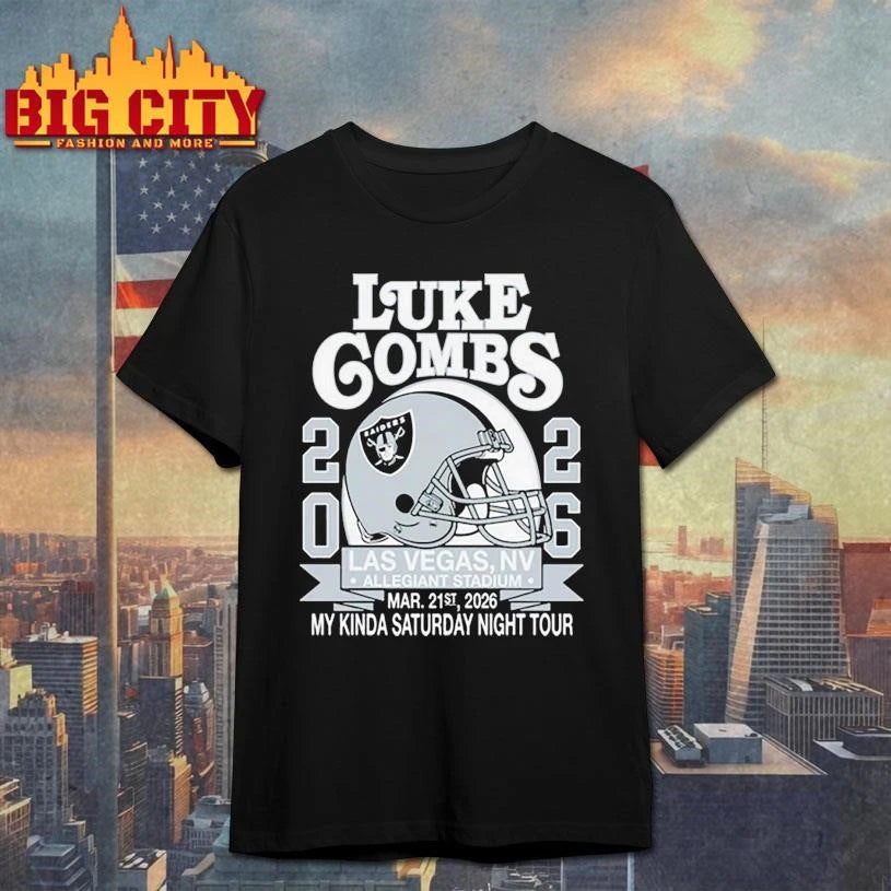 Luke Combs Exclusive Raiders Event Helmet Shirt