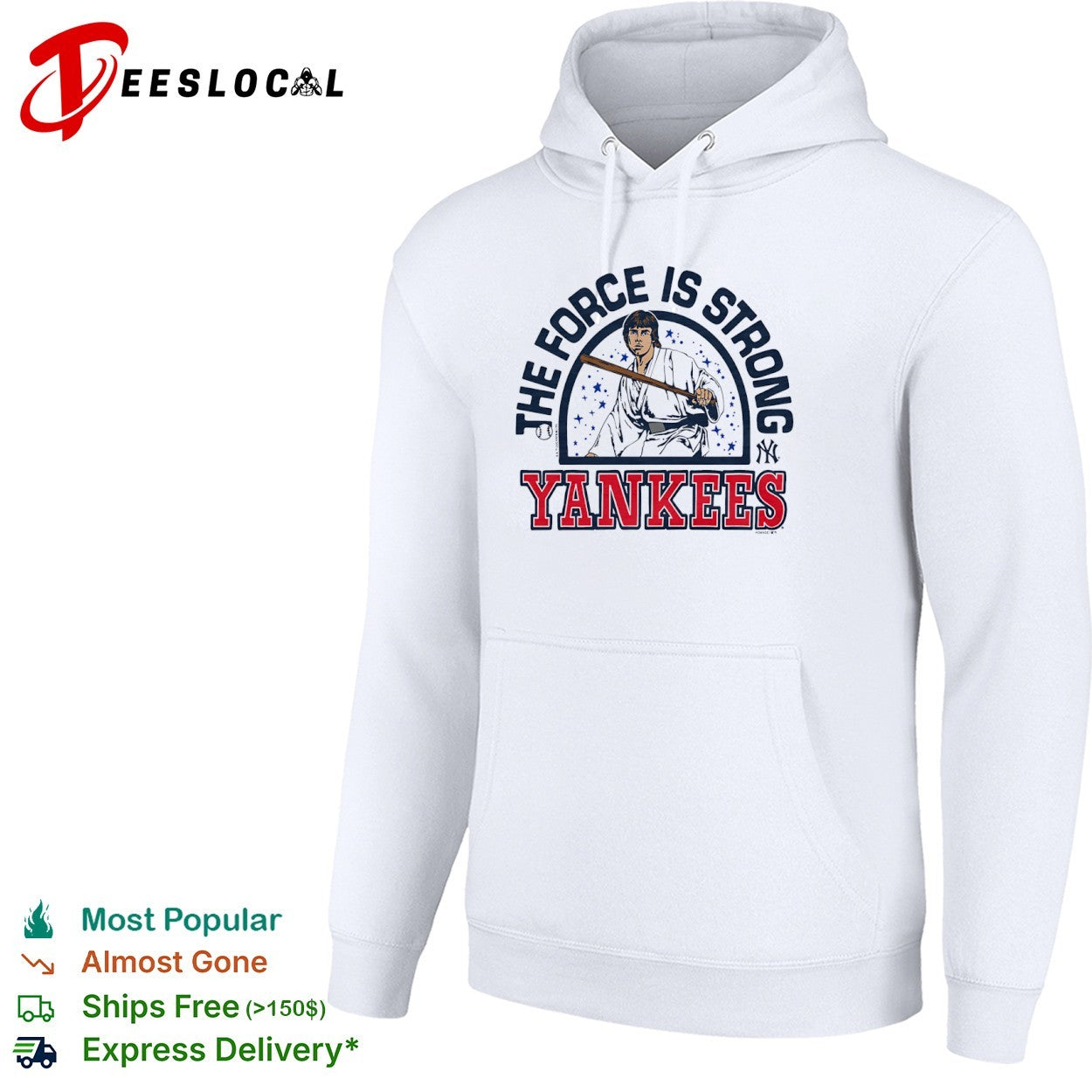 Luke Skywalker New York Yankees MLB The Force is Strong Star Wars Parody Shirt