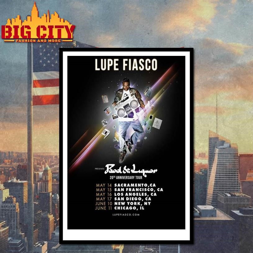 Lupe Fiasco Food And Liquor 20th Anniversary Tour Poster Shirt