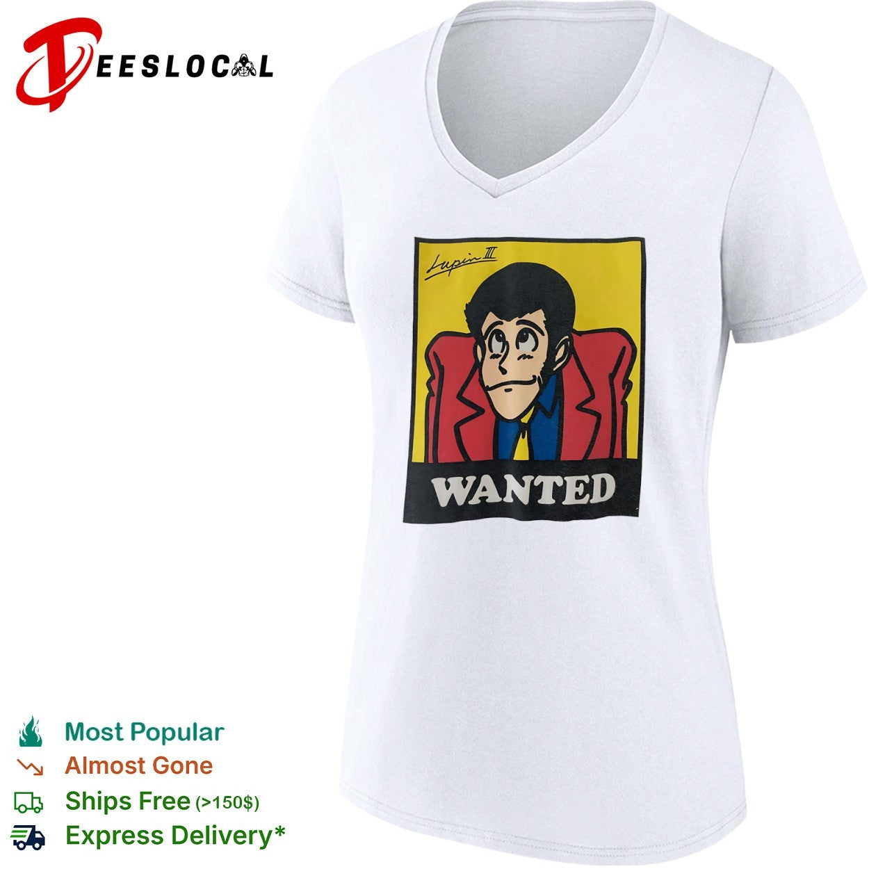 Lupin III Wanted by Esso Anime Manga Character Pop Culture shirt