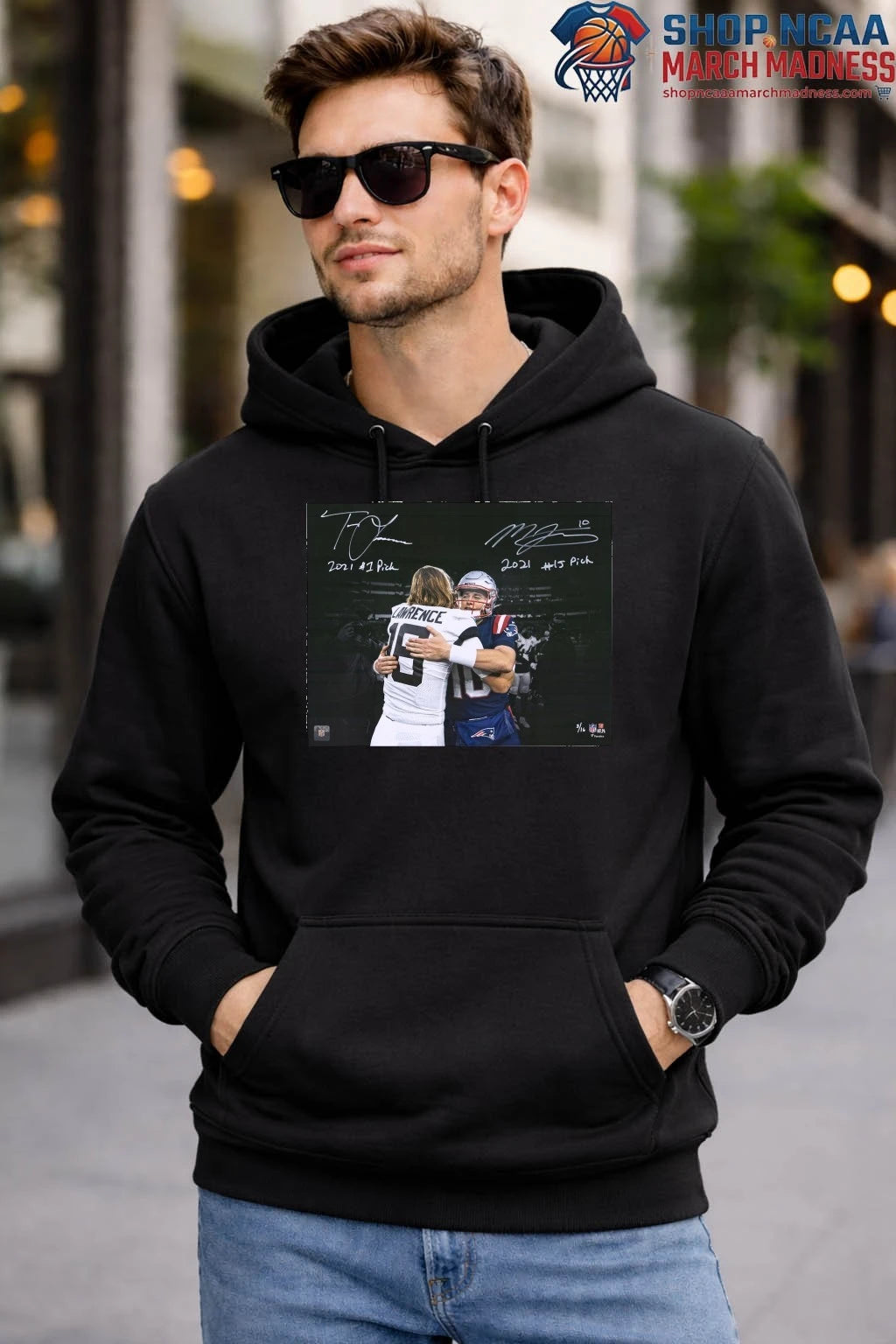 Mac Jones Trevor Lawrence Autographed Photo with Multiple Inscriptions Shirt