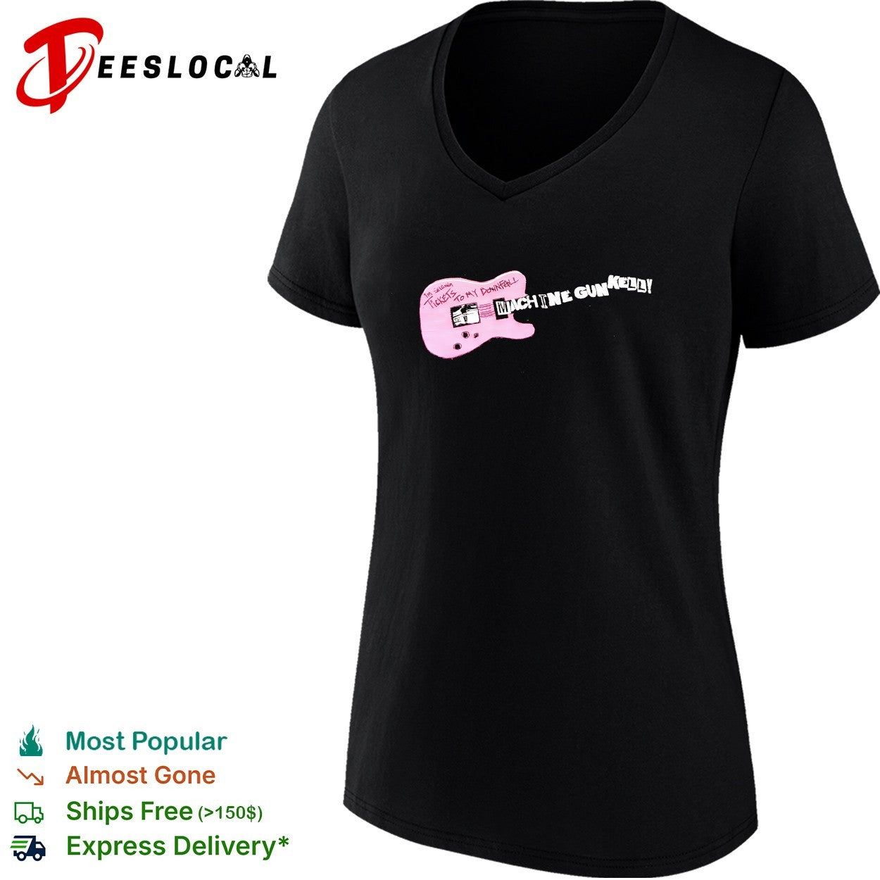 Machine Gun Kelly pink guitar tickets to my downfall shirt