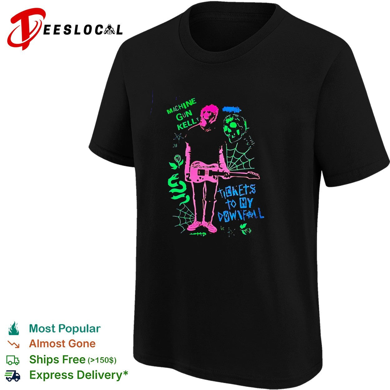 Machine Gun Kelly skeleton tickets to my downfall shirt