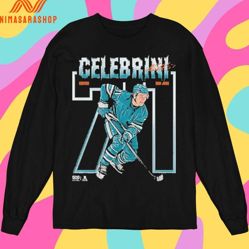 Macklin Celebrini San Jose Number Outline 71 Shirts