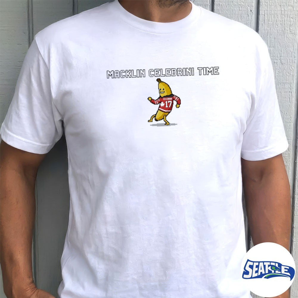 Macklin Celebrini Time – Ice Canada Hockey Banana shirt