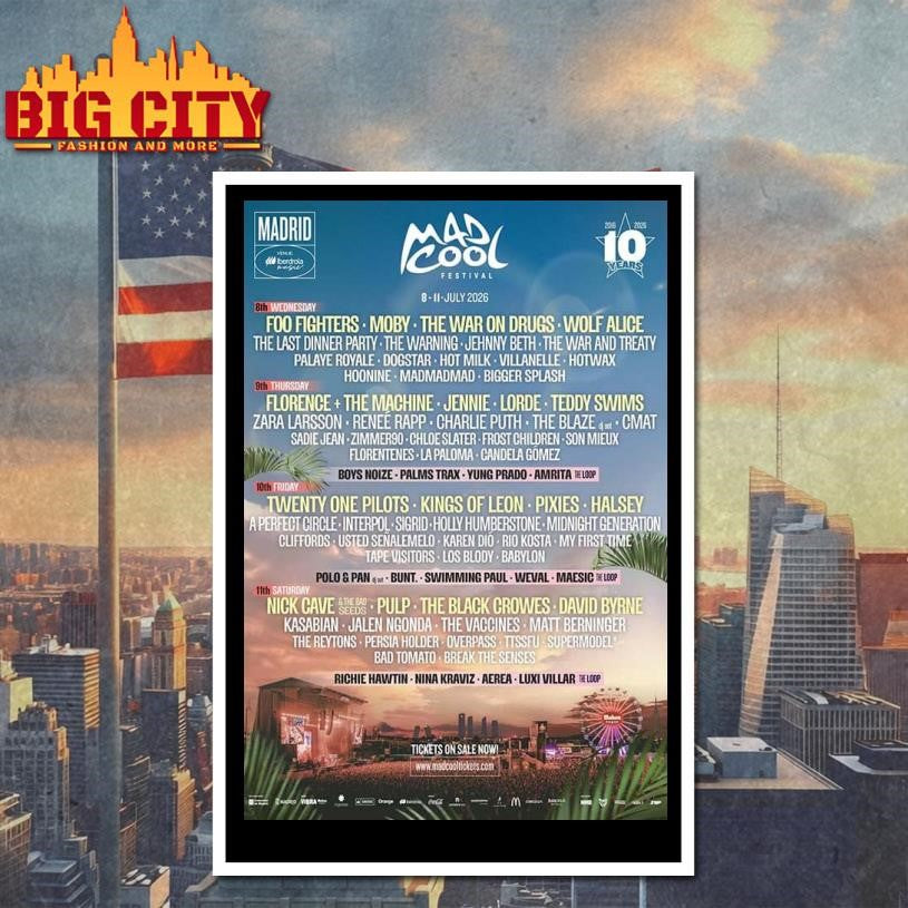 Mad Cool Music Festival On July 8-11 2026 Poster Shirt