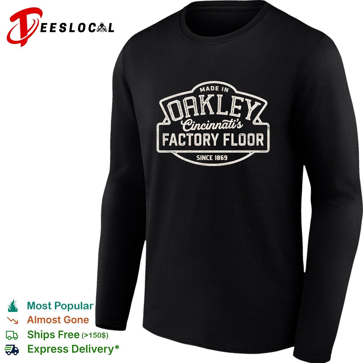Made in Oakley Cincinnati’s factory floor since 1869 vintage badge graphic shirt