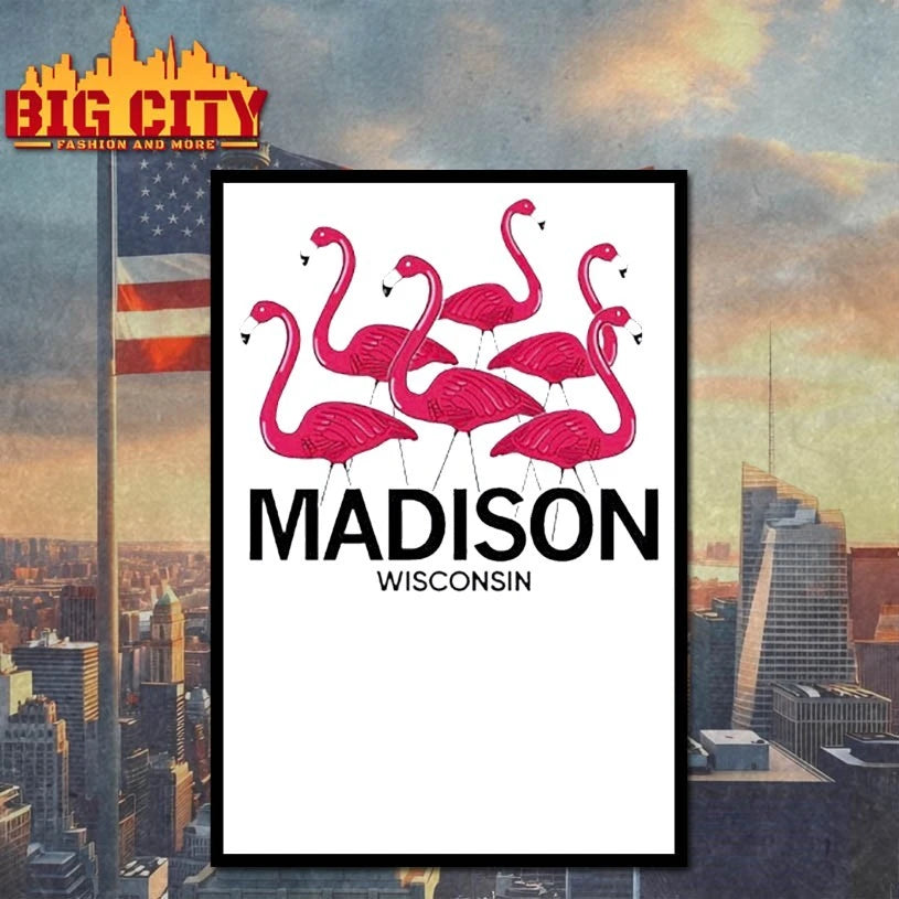 Madison Flamingos pink Wisconsin shirt