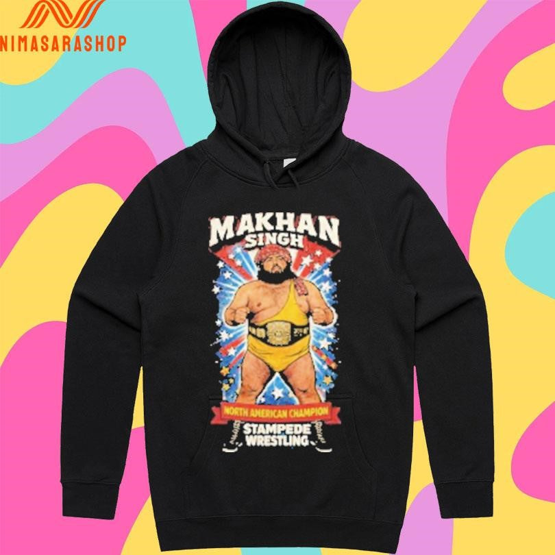 Makhan Singh North American Champion Stampede Wrestling Shirts