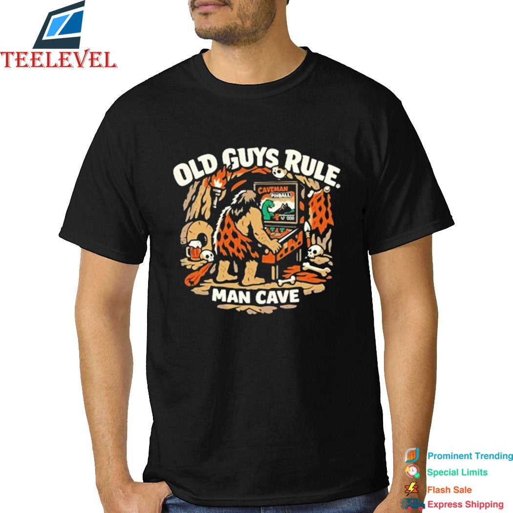 Man Cave Chocolate Old Guys Rule Caveman Shed T-shirts