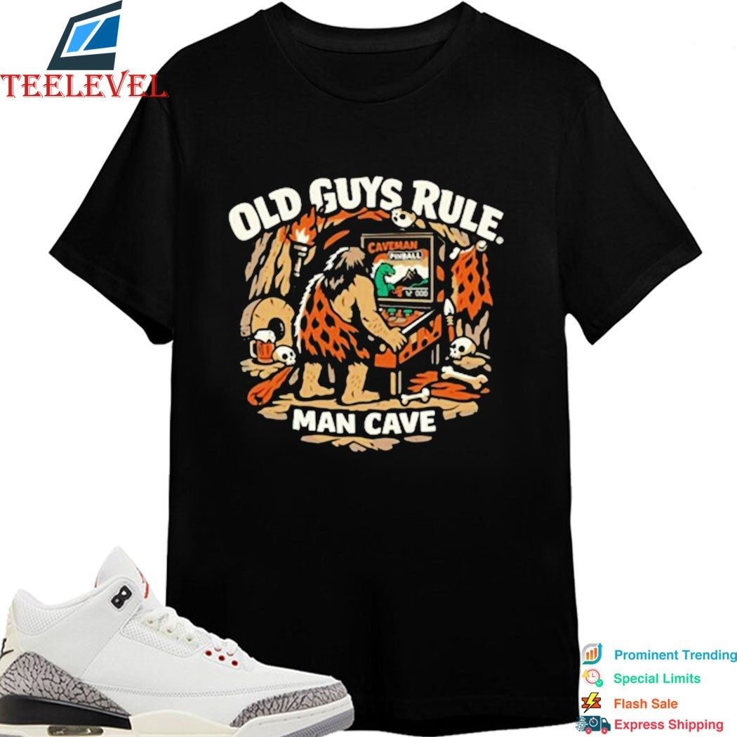 Man Cave Chocolate Old Guys Rule Caveman Shed T-shirts