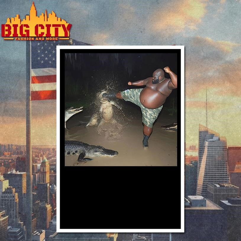 Man Kick Alligator In Swamp Shirt