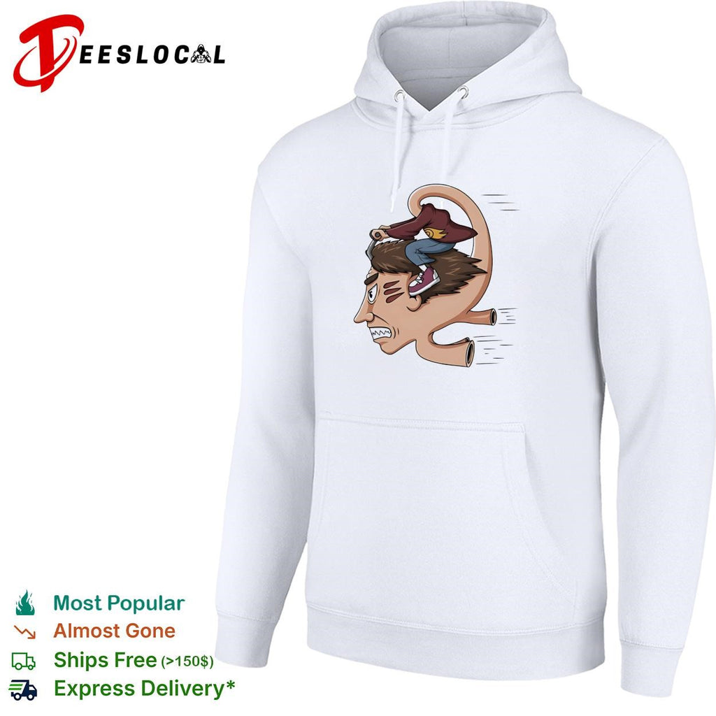 Man riding his own head illustrated shirt