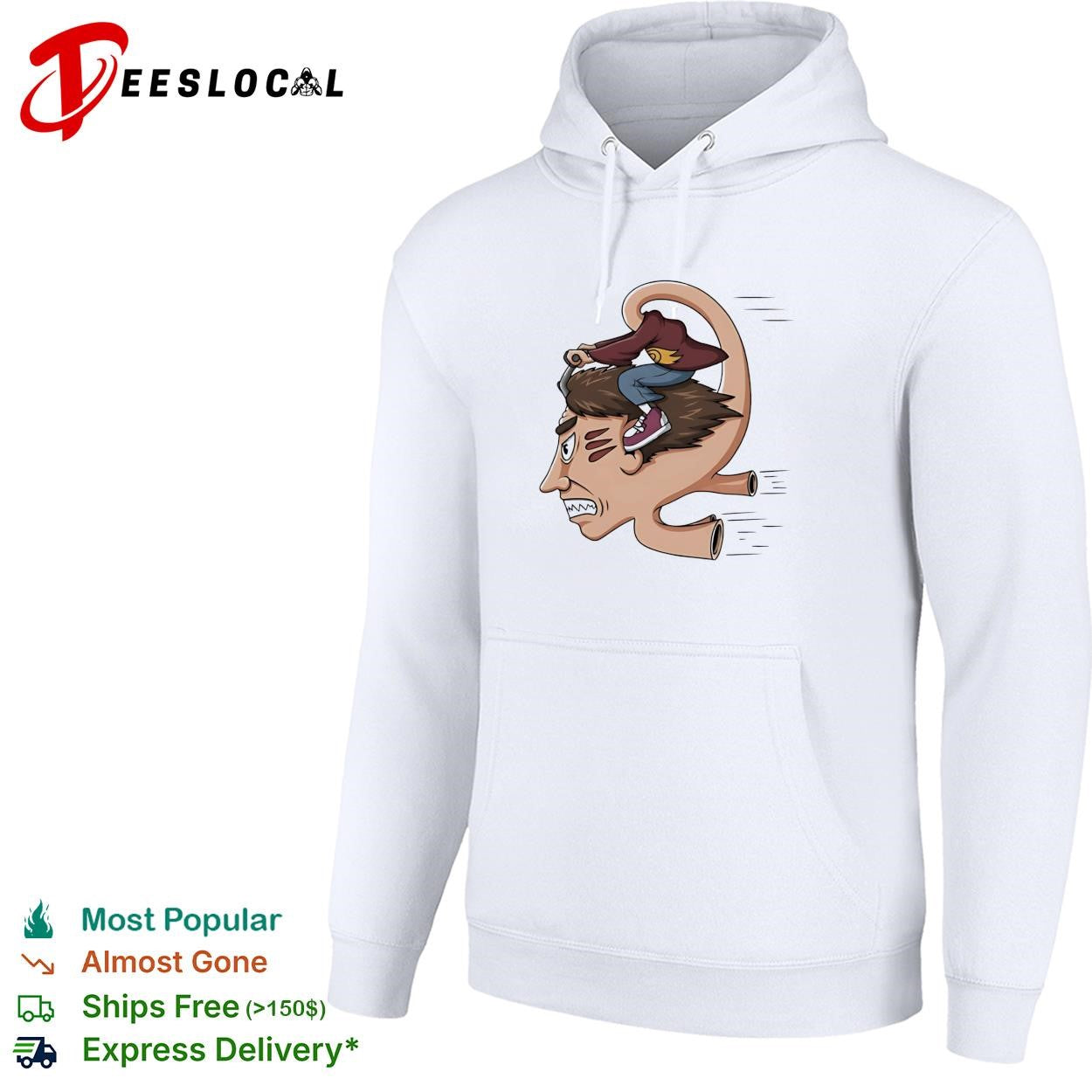 Man riding his own head illustrated shirt