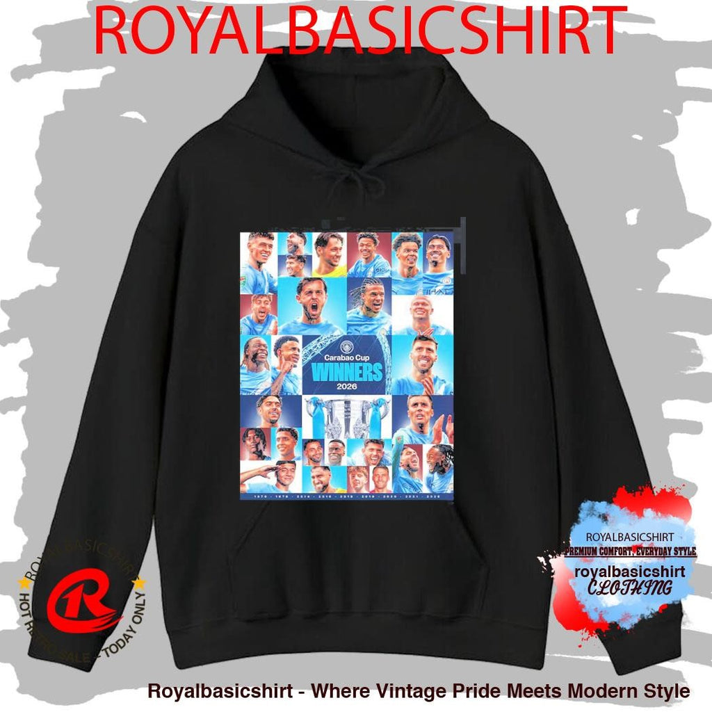 Manchester City 2026 Carabao Cup Winners Members Photo Combined Poster T-Shirt