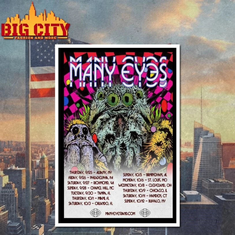 Many Eyes Sep + Oct 2025 Tour Poster shirt