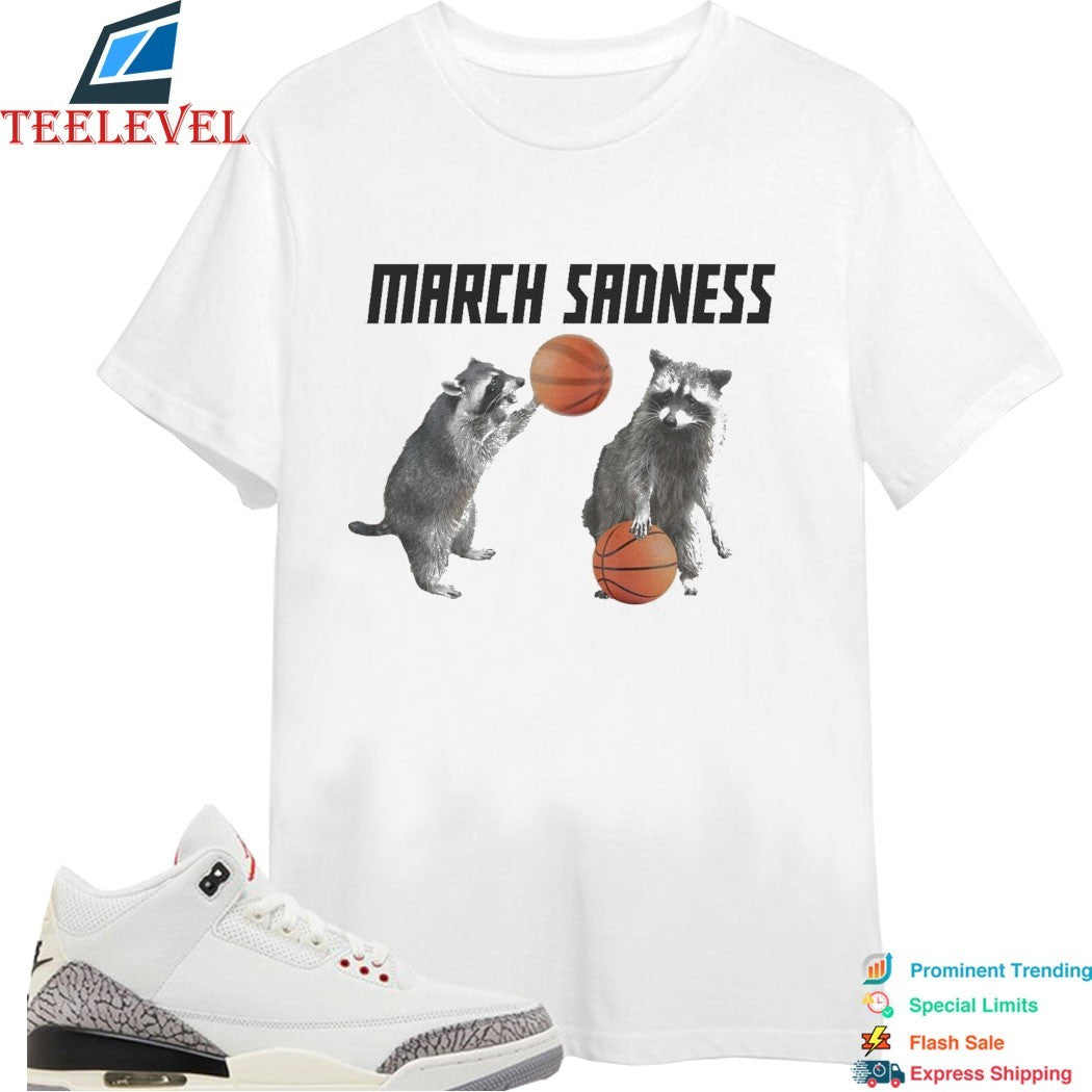March Sadness Raccoon Basketball T-shirts
