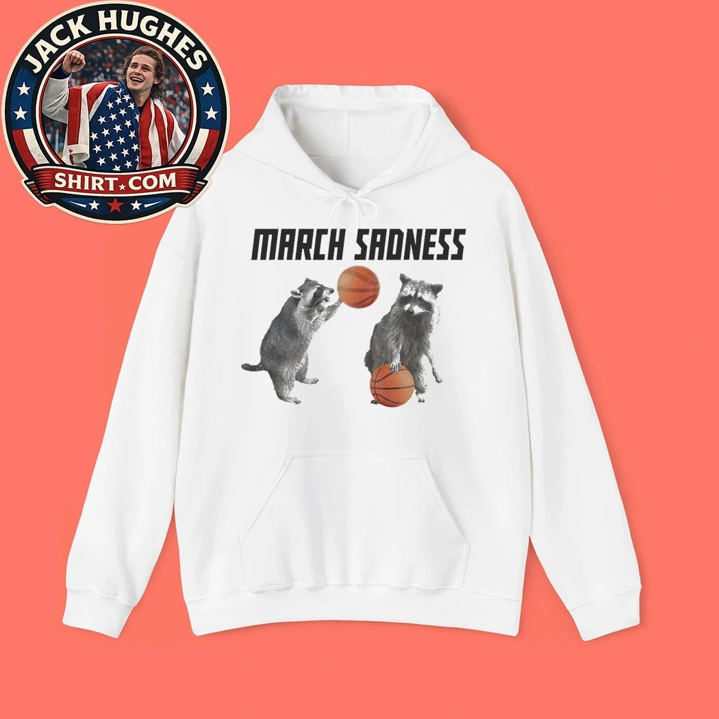 March Sadness Raccoon Graphic T-Shirt