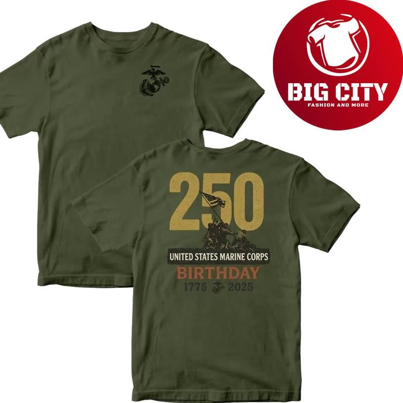 Marines 250th Birthday Anniversary Two Sided Shirt