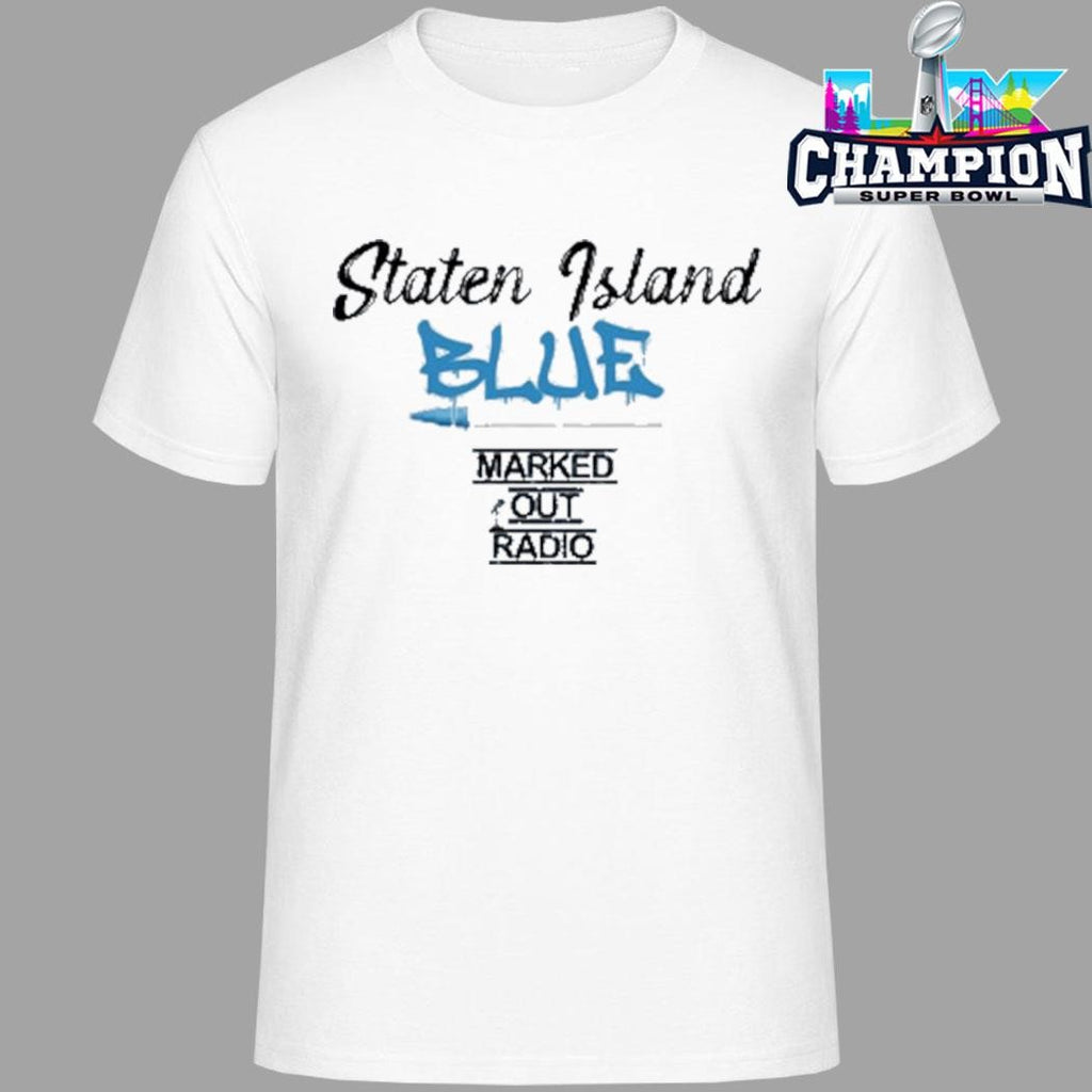 Marked Out Radio Staten Island Blue Shirt