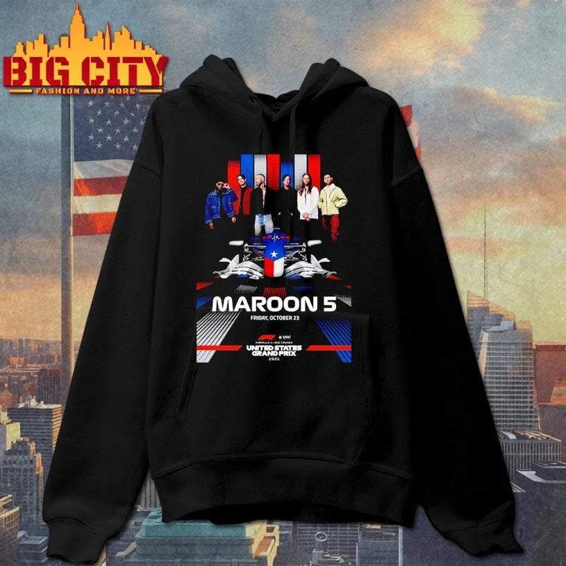 Maroon 5 Event Poster 2026 Formula 1 United States Grand Prix On October 23 2026 Austin TX Shirt