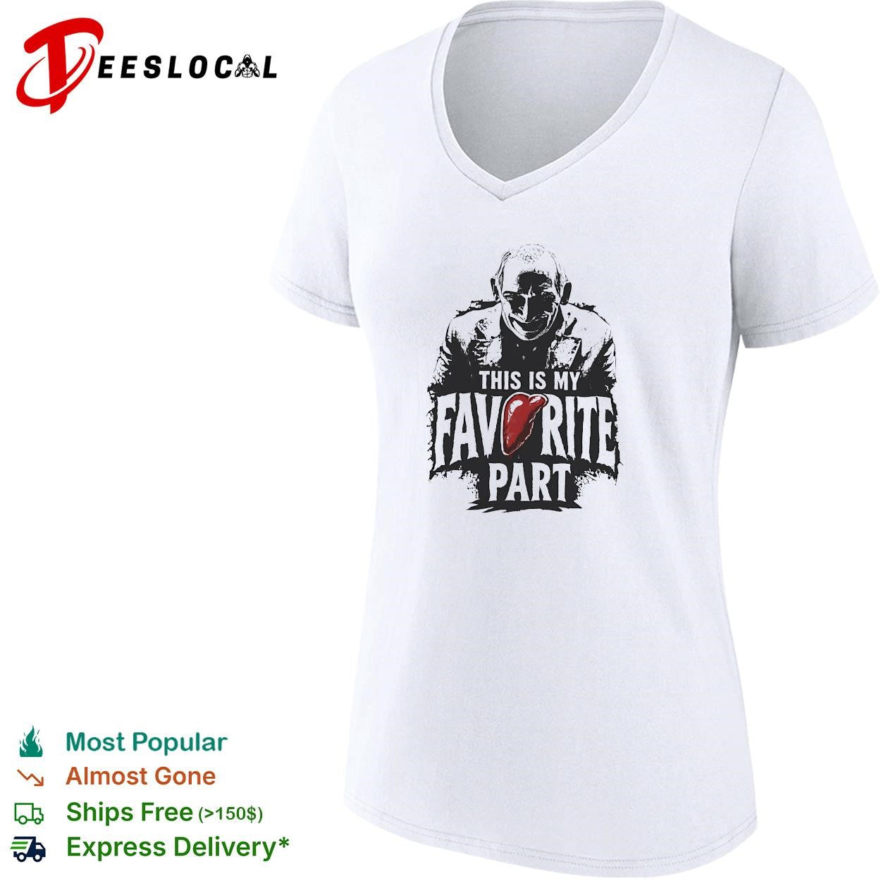 Masked slasher villain favorite part horror quote text shirt