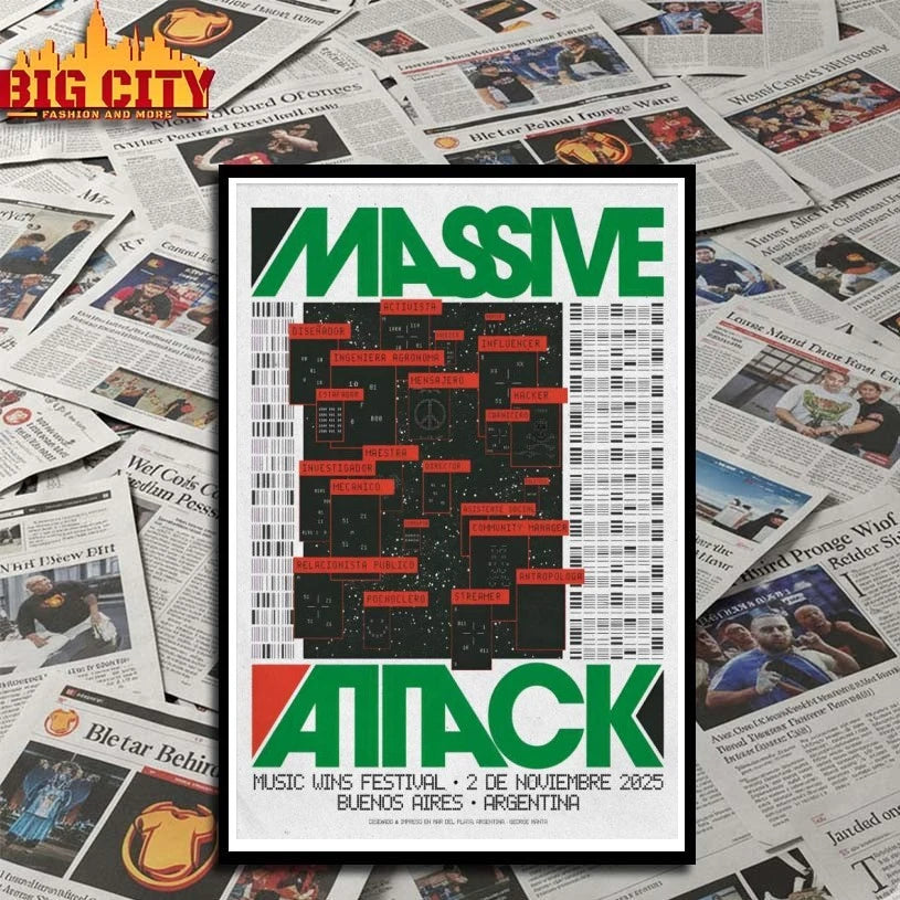 Massive Attack Nov 2 2025 2025 Music Wins Festival in Buenos Aires, Argentina Poster shirt