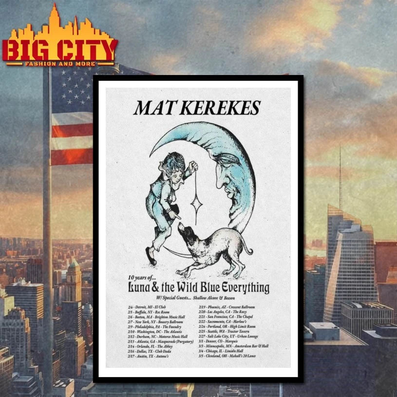 Mat Kerekes 10 Years Of Luna The Wild Blue Everything Tour 2026 Poster Shirt
