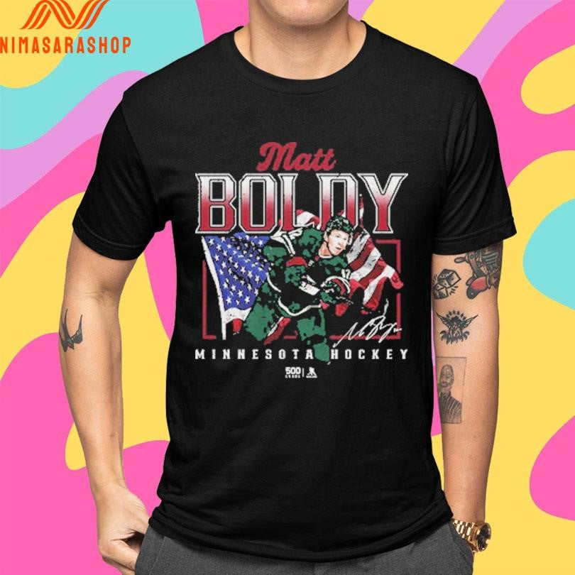 Matt Boldy Minnesota Hockey Usa Flag 2026 Shirts