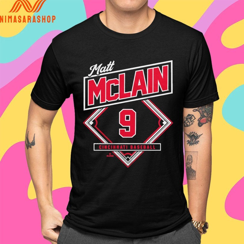 Matt Mclain 9 Cincinnati Baseball Classic Diamond Shirts