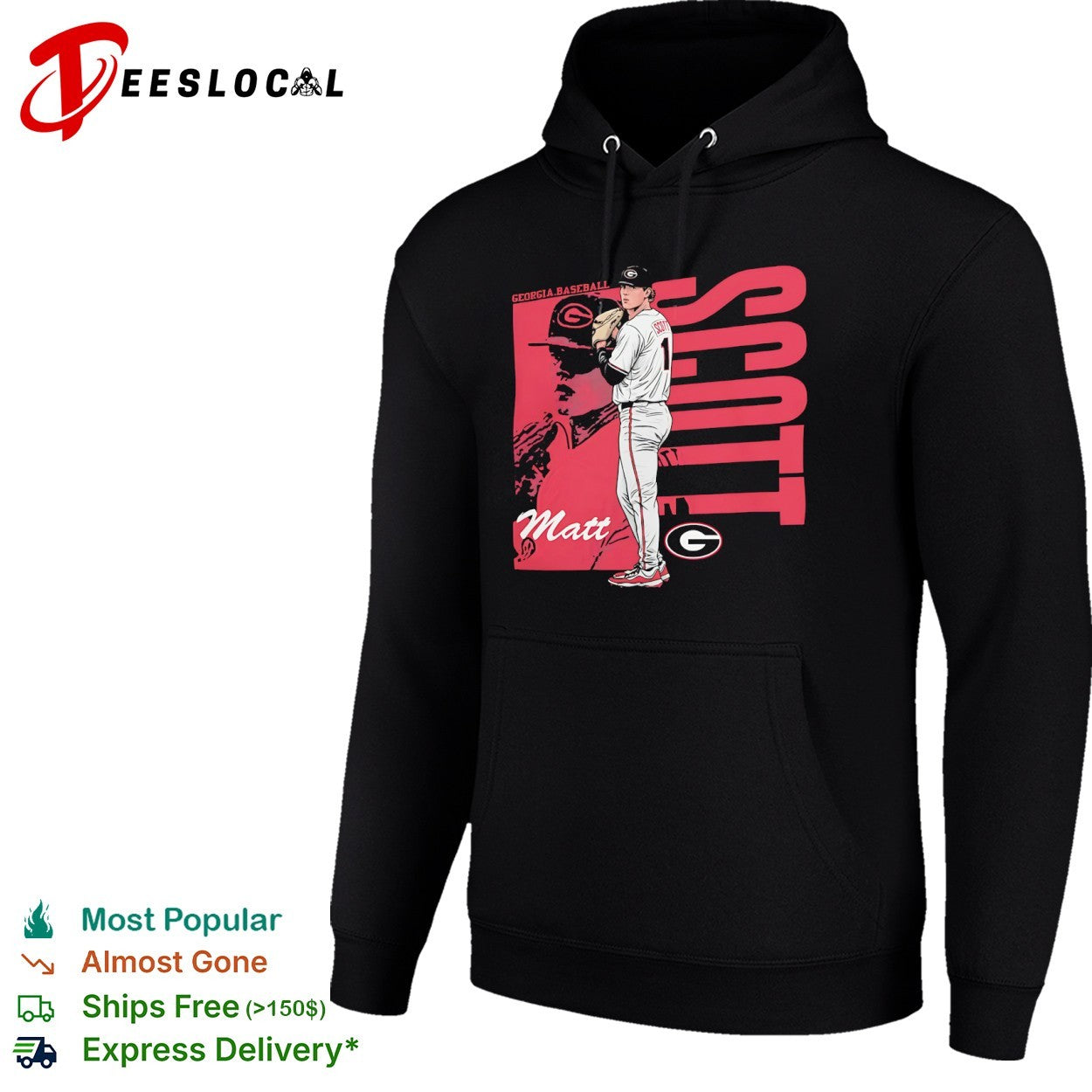 Matt Scott Georgia Bulldogs baseball player graphic shirt