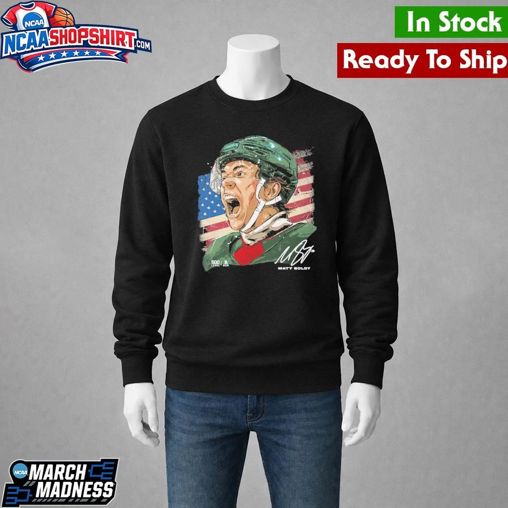 Matthew Boldy US Men’s Hockey 500 Level Flag Shirt