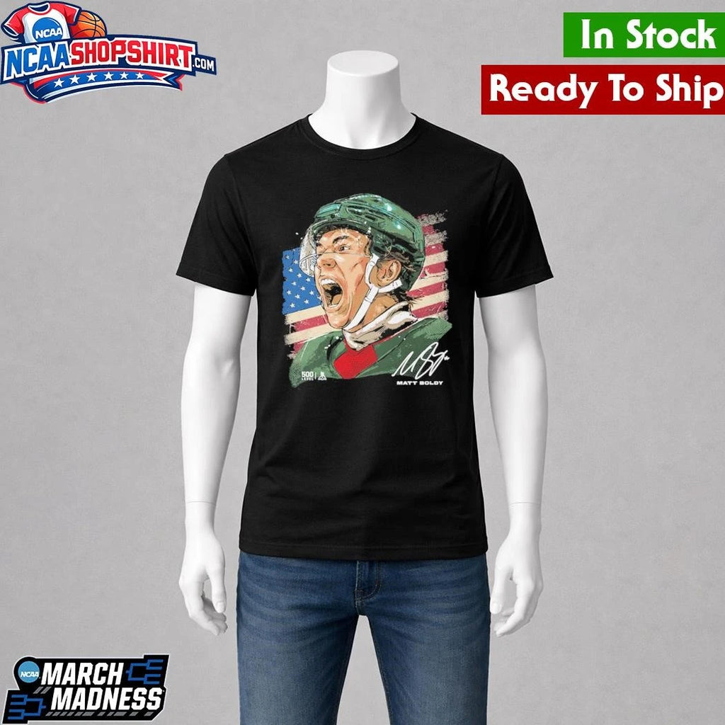 Matthew Boldy US Men’s Hockey 500 Level Flag Shirt