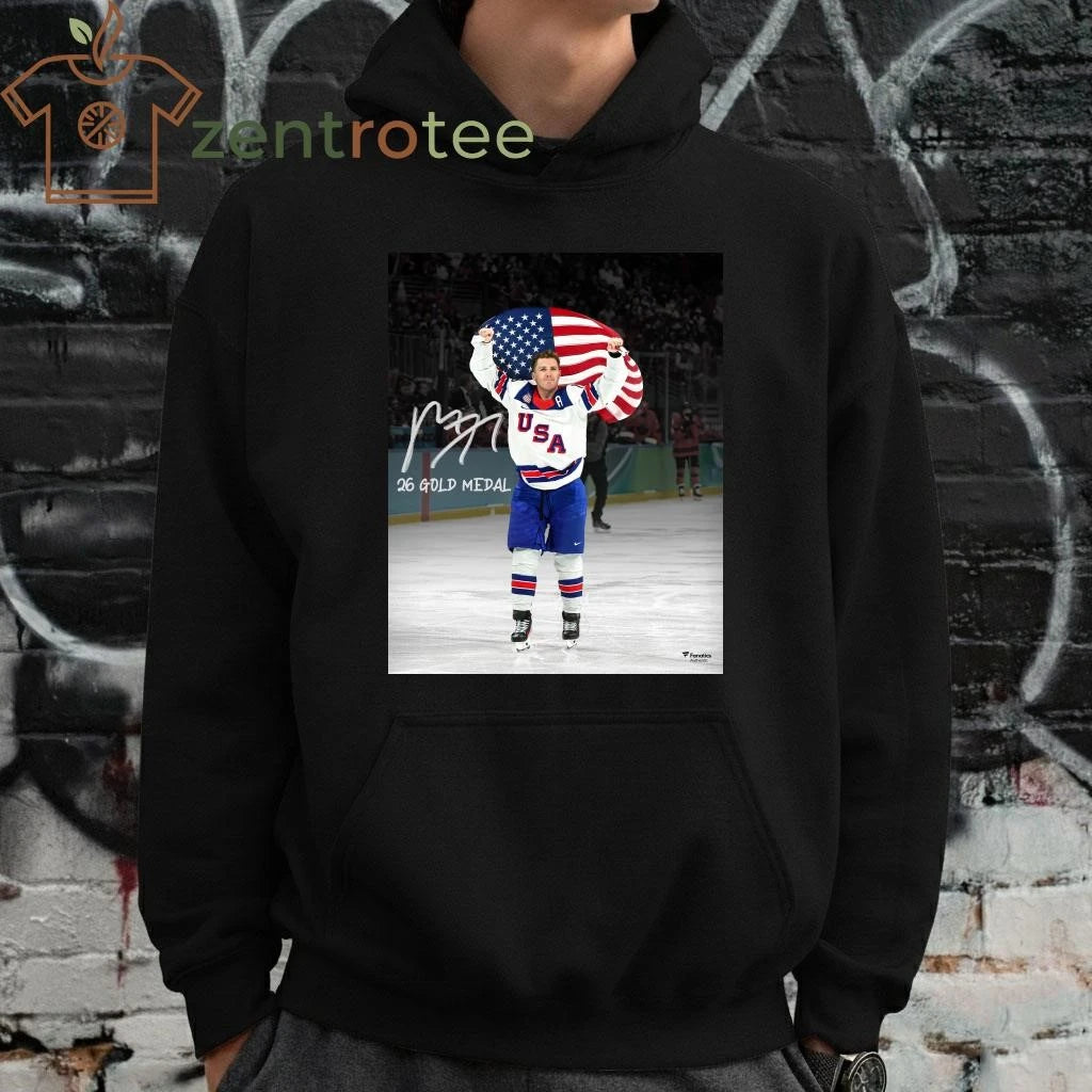 Matthew Tkachuk Team Usa 2026 Winter Olympics Gold Medal Autographed tee
