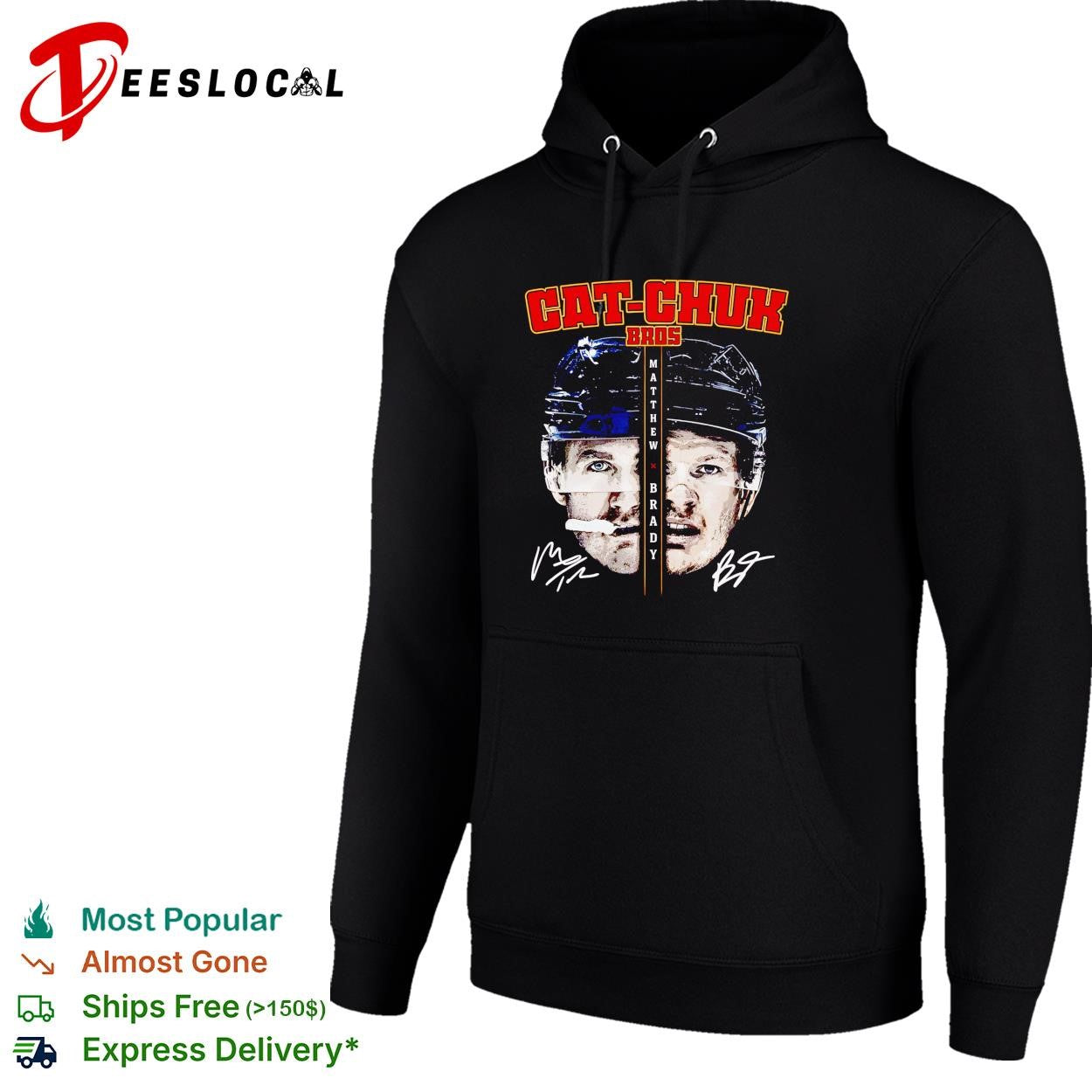 Matthew Tkachuk and Brady Tkachuck Florida Panthers Cat-Chuk Bros half face signature shirt