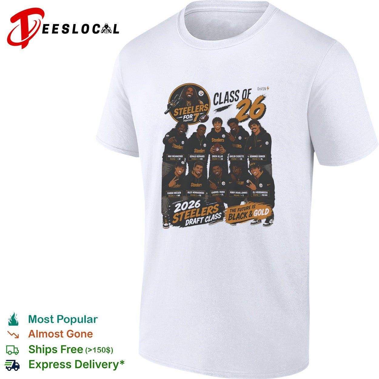 Max Iheanachor Gerald Bernard Drew Allar Steelers 2026 NFL Draft Class Podcast shirt