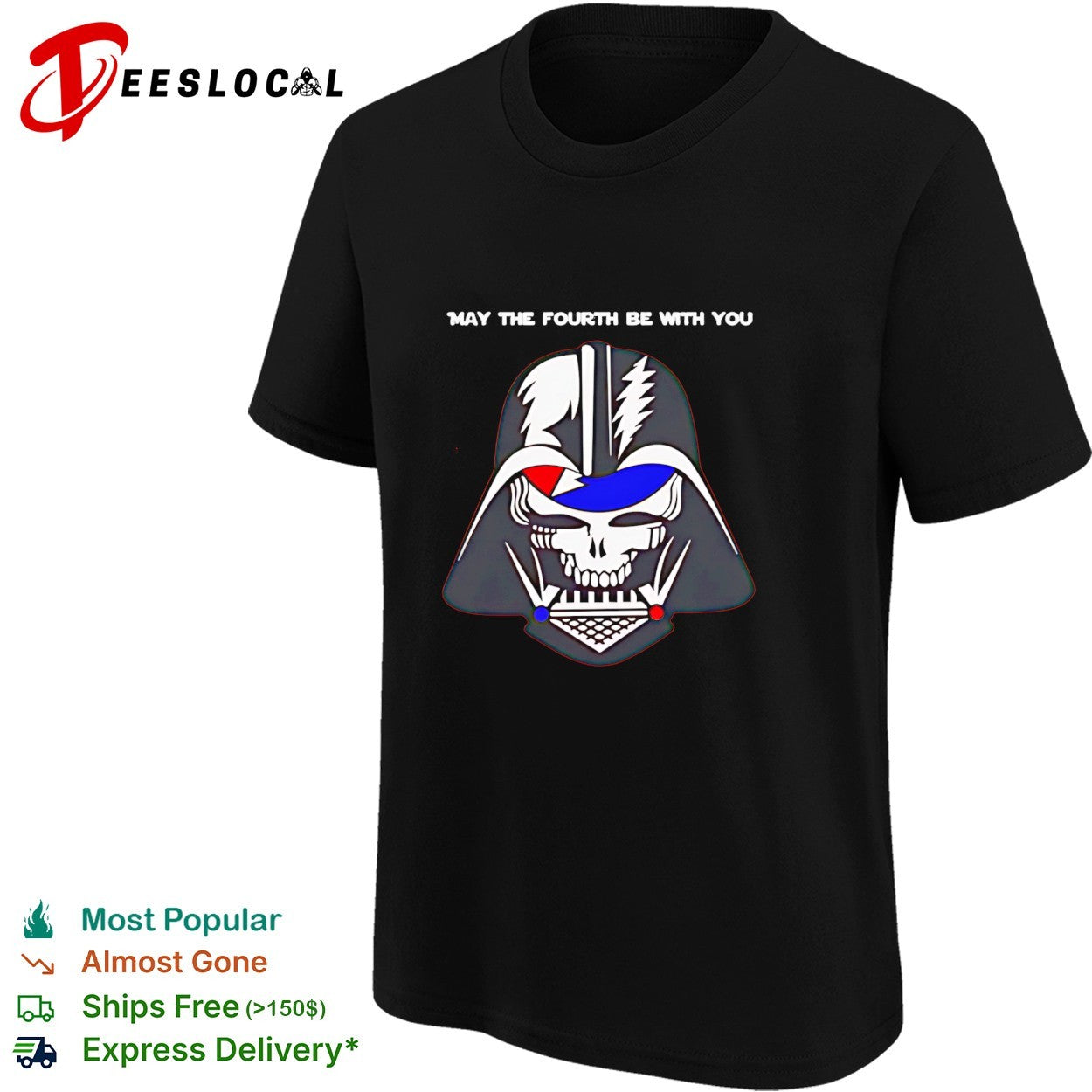 May The Fourth Be With You Grateful Dead Darth Vader big head shirt